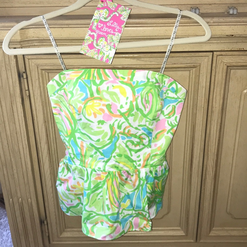 Lilly Pulitzer Peplum Tube Top Size 0